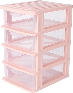 Photo 1 of  4 Layers Drawer Plastic Storage Organizer Desktop Pink Storage