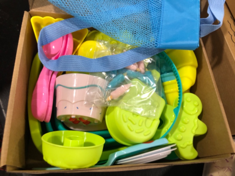 Photo 1 of AMOR PRESENT 42PCS Ice Cream Beach Toys Sand Toys Set, Collapsible Sand Bucket and Shovels Set with Mesh Bag Sand Molds Sandbox Toys Travel Sand Toys for Kids and Toddlers