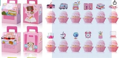 Photo 1 of 24 Pack Back to School Supplies Gift Boxes Bulk - Foldable Cute First Day of School Party Favor Boxes,Back