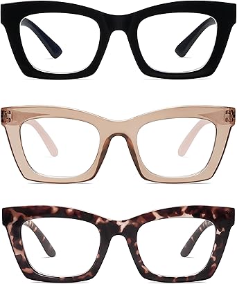 Photo 1 of AMOMOMA Trendy Oversized Blue Light Stylish Readers for Women,Retro Square Cute Sturdy Computer Womens Reading Glasses AM6042
