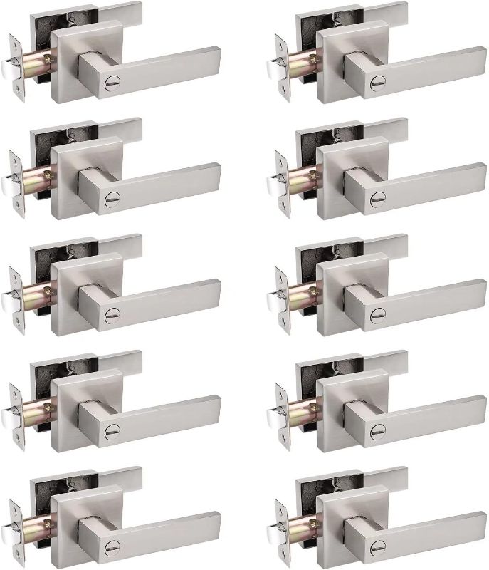 Photo 1 of 10 Pack Square Door Lever Privacy Door Lock polished chrome