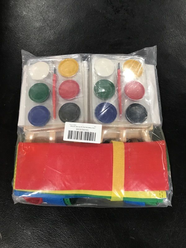 Photo 2 of 4 Sets Watercolor Paint Party Supplies Mini Paint Canvas and Easel Sets with Mini Watercolor Paint Sets 4x4" Mini Canvas Mini Wooden Easel Watercolor Paint in Bulk Non-Woven Bags for Kids Art Party 