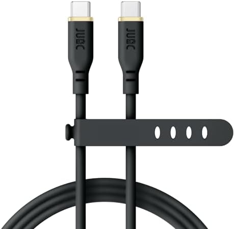 Photo 1 of JUIC USB-C Fast Charge Charging Cable 100W 5ft 2.0 Type C PD Luxury Silicone Colorful for iPhone 15 Plus Pro Max MacBook Pro iPad Pro Air Mini Pixel Samsung Galaxy S23 Switch Steam PS5 (Black)