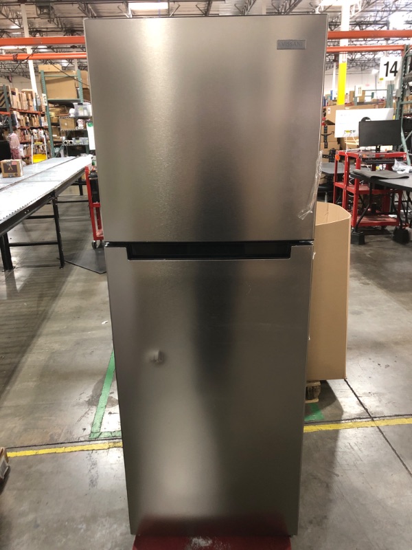 Photo 1 of 10.1 cu. ft. Top Freezer Refrigerator in Stainless Steel