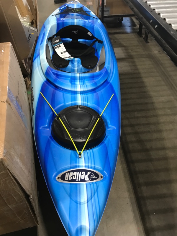 Photo 2 of *DAMAGED* Pelican - Argo 100X - Sit-in Recreational Kayak - 10 ft - Fade Deep Blue White
