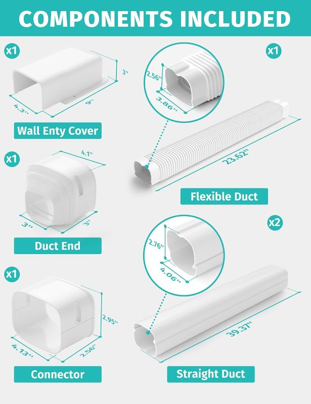 Photo 2 of  Mini Split Line Set Cover, 4''W 9.5 Ft Decorative Line Set Cover Kit for Split Air Conditioner, Central AC and Heat Pumps, Zinc-plated Antirust Screws Inclued 