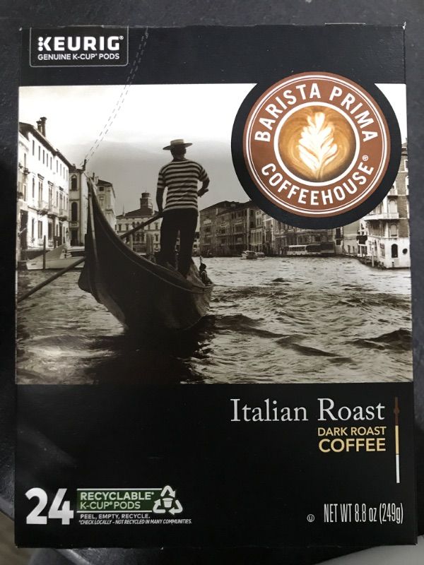 Photo 2 of Barista Prima Coffeehouse 6614 Italian Roast K-Cups Coffee Pack, 24/box-dark roast coffee
