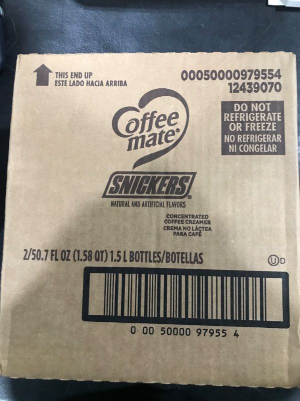 Photo 1 of 2 PACK Coffee Mate Liquid Coffee Creamer Snickers 1.5 Liter Pump Bottle