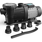 Photo 1 of 3 HP Pool Pump, 8964GPH, 115V, 2 Adapters, Powerful In/Above Ground Self Primming Swimming Pool Pumps with Filter Basket
