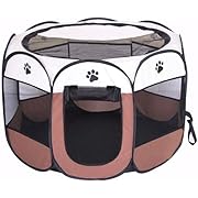 Photo 1 of  Portable Pet Playpen, Dog Playpen Foldable Pet Exercise Pen Tents Dog Kennel House Playground for Puppy Dog Yorkie Cat Bunny Indoor Outdoor Travel Camping Use