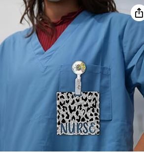 Photo 2 of Akkya Badge Reel Holder Retractable with ID Clip for Nurse Nursing Name BAD  Nurse Badge Card Holder ID Badge Card Holder