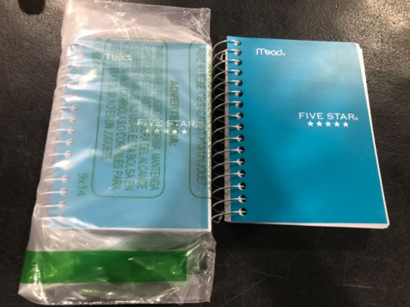 Photo 1 of  2 PACK five star spiral notebook, fat lil' pocket personal notebook, college ruled paper, 200 sheets, 5-1/2" x 3-1/2"