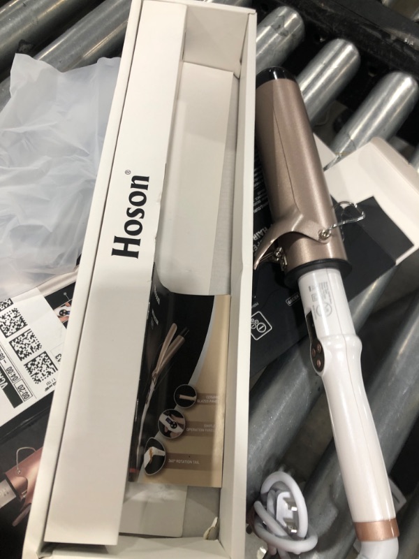 Photo 2 of Hoson 2 Inch Curling Iron Large Barrel, Long Barrel Curling Wand Dual Voltage, Ceramic Tourmaline Coating with LCD Display, Glove Include