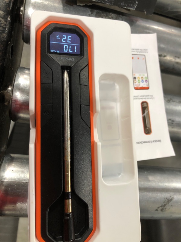 Photo 2 of Wireless Meat Thermometer – Digital Cooking Thermometer with Wireless Probe – 500Ft Remote Range Food Thermometer – with iOS & Android Read App -Preprogrammed Temperatures for BBQ, Oven, Grill orange