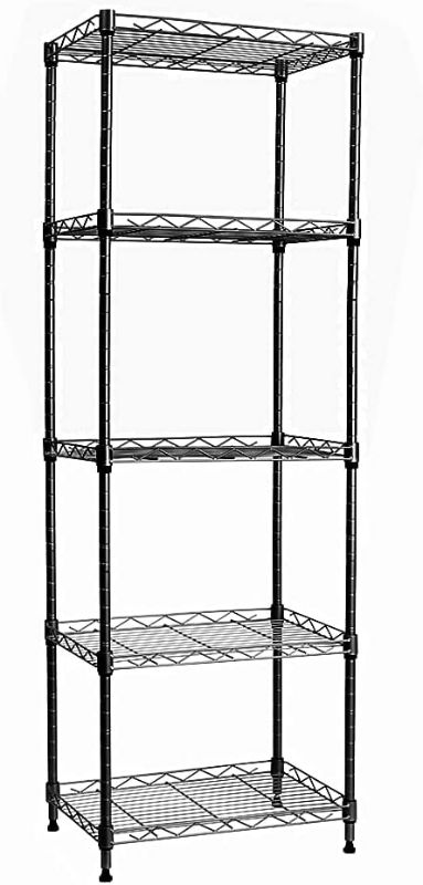 Photo 1 of  5-Wire Shelving Metal Storage Rack Adjustable Shelves, Standing Storage Shelf Units for Laundry Bathroom Kitchen Pantry Closet