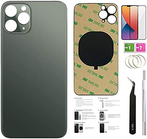 Photo 1 of Day-market 11 Pro Back Glass Replacement for iPhone 11pro Back Cover Glass (5.8 Inch) with Pre-Installed Tape and Repair Tools… (Midnight Green)
