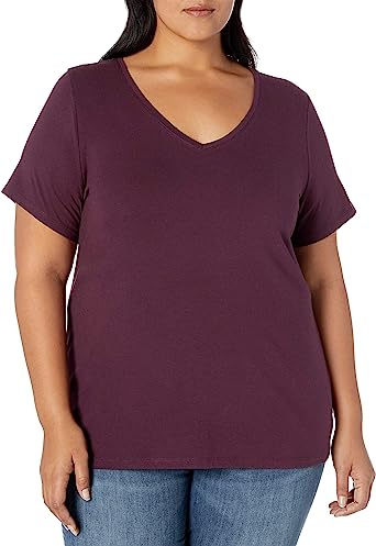 Photo 1 of Amazon Essentials Women's Classic-Fit Short-Sleeve V-Neck T-Shirt, (Available in Plus Size), Multipacks
