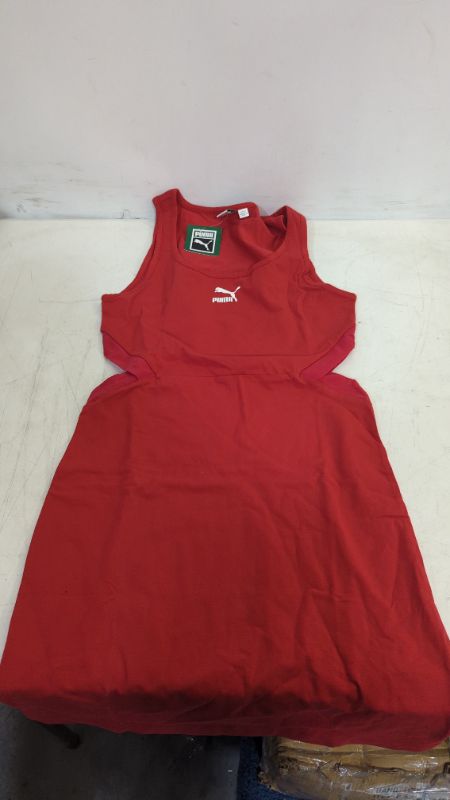 Photo 2 of Puma Womens American Beauty Red Ribbed Scoop-Neck Bae Dress Sz M
