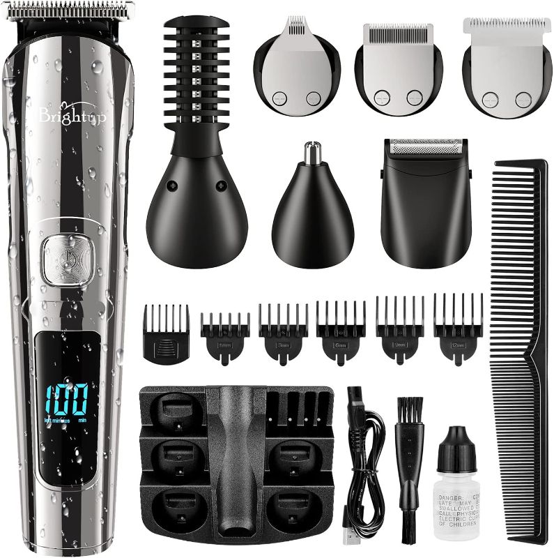 Photo 1 of Brightup Beard Trimmer for Men - 19 Piece Beard Trimming Kit with Hair Clippers, Electric Razor - IPX7 Waterproof Mustache, Face, Nose, Ear, Balls, Body Shavers - Ideal Gifts, FK-8688T
