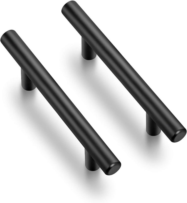 Photo 1 of Ravinte 4 Pack 5'' Cabinet Pulls Matte Black Stainless Steel Kitchen Drawer Pulls Cabinet Handles 5”Length, 3” Hole Center
