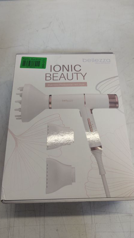 Photo 2 of Ionic Beauty -Blue Ionic Technology for Pro Performance Drying, Hair Dryer with Diffuser, Foldable Handle, Constant Temperature Hair Care Without Hair Damage