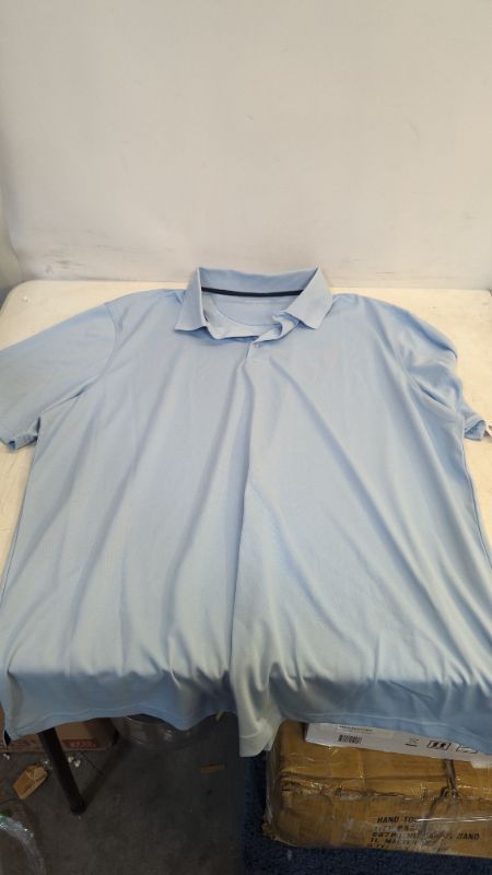 Photo 2 of Amazon Essentials Men's Regular-Fit Quick-Dry Golf Polo Shirt (Available in Big & Tall) Recycled Polyester Light Blue 3X-Large Big Tall