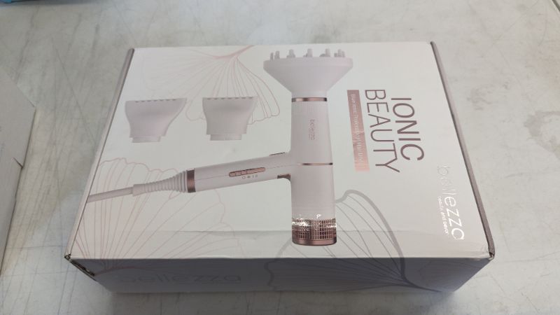 Photo 2 of Ionic Beauty -Blue Ionic Technology for Pro Performance Drying, Hair Dryer with Diffuser, Foldable Handle, Constant Temperature Hair Care Without Hair Damage