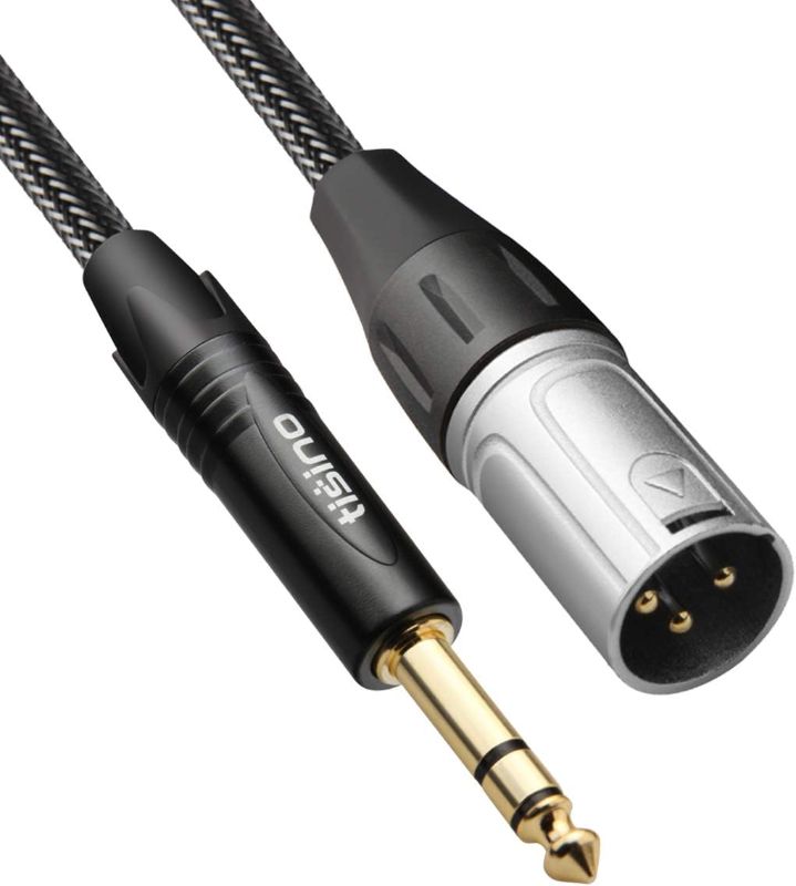 Photo 1 of tisino 1/4 to XLR Cable, Nylon Braid Quarter inch TRS to XLR Male Balanced Interconnect Cord Patch Cable for Speaker- 3.3ft
