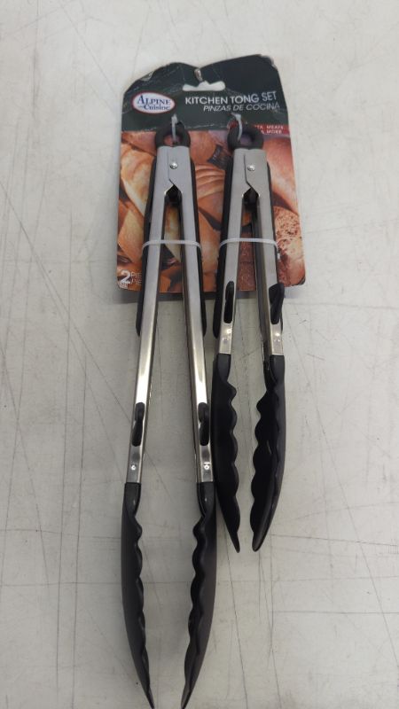 Photo 2 of Tribal Cooking Kitchen Tongs with Silicone Tips - Stainless Steel tongs for cooking - 9" and 12" Tongs With Silicone Rubber Grips, Small and Large - Metal BBQ Tongs with Locking
