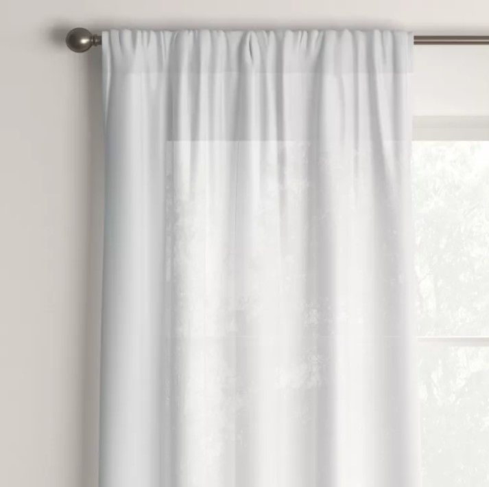 Photo 1 of 2pc Sheer Window Curtain Panel White - Room Essentials™

