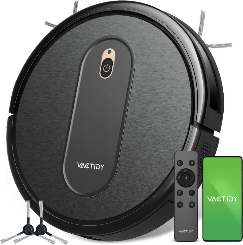 Photo 1 of Vactidy Nimble Robot Vacuum Cleaner, 2000Pa Strong Suction Robotic Vacuums, Super Slim, Quiet, Schedule Setting, Self-Charging, App/WiFi/Alexa/Siri Control, Ideal for Hard Floor, Carpet, Pet Hair
