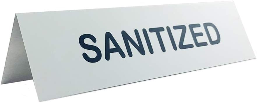 Photo 1 of NapTags 8" x 2" Two Sided Table Tent Signs, 5 Pack (Sanitized)
