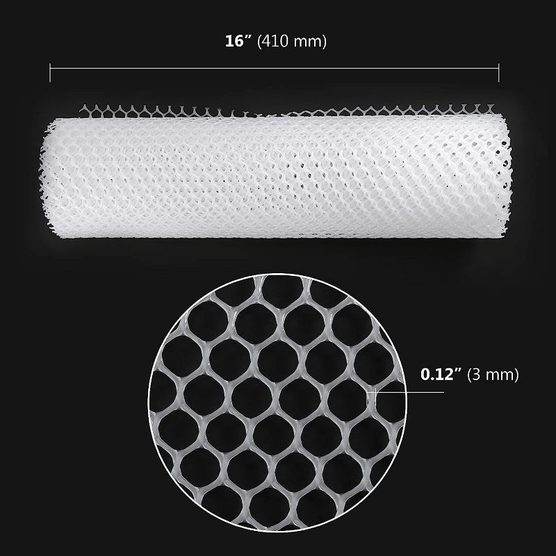 Photo 1 of 16 Inch x 120in White Plastic Chicken Wire Fence Mesh, Decorative Versatile Plastic Mesh Fence Garden Fencing with 40 Zip Ties, Temporary Fencing for Yard