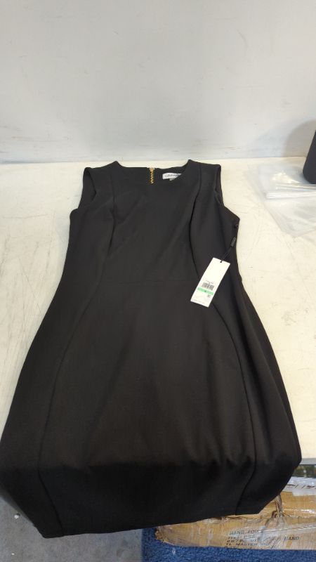 Photo 2 of Calvin Klein Women's Sleeveless Scuba Sheath Dress with Princess Seam 8 Black