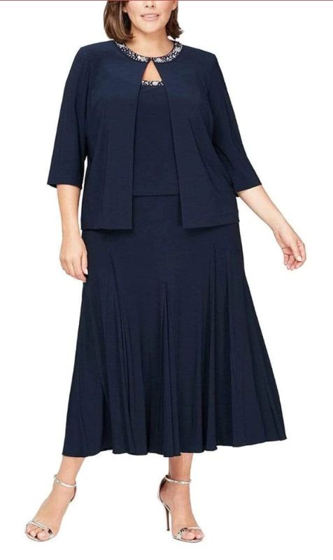 Photo 1 of Alex Evenings - 435372 Plus Size Sleeveless A-Line Dress With Jacket
