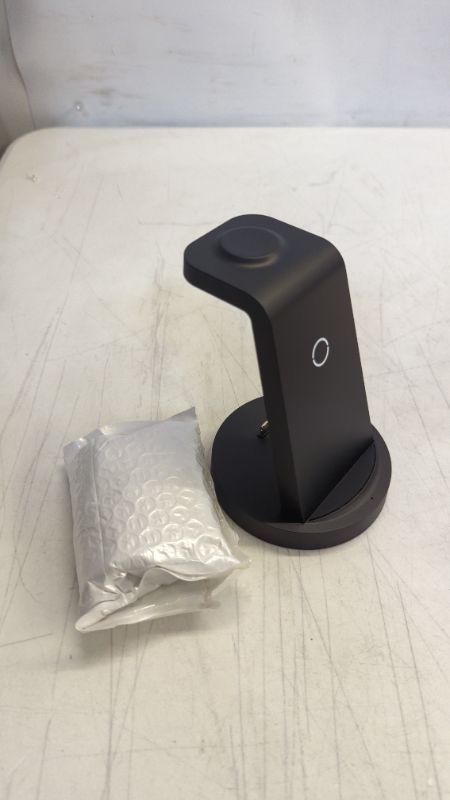 Photo 1 of Wireless Charging Station, 3 in 1 Fast Wireless Charging Dock Stand Compatible with iPhone 1 3/12/11, Wireless Charging Dock Stand with Clock for Watch Series & Airpods (with Adapter)
