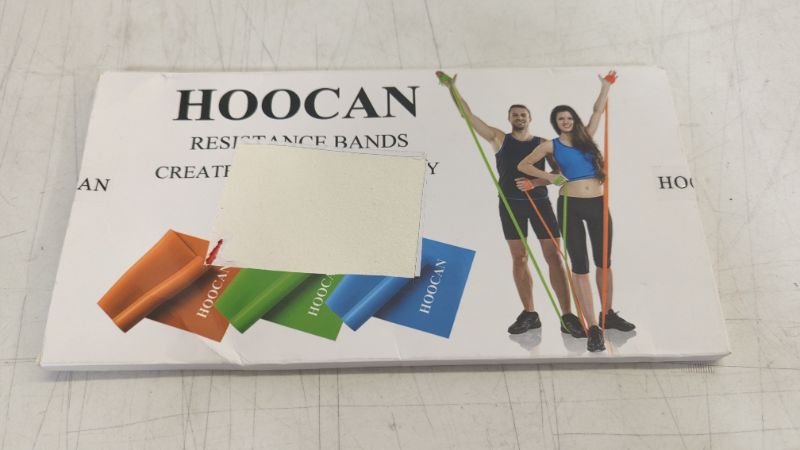 Photo 2 of Hoocan Resistance Bands Elastic Exercise Bands Set for Recovery, Physical Therapy, Yoga, Pilates, Rehab,Fitness,Strength Training Orange Green Blue