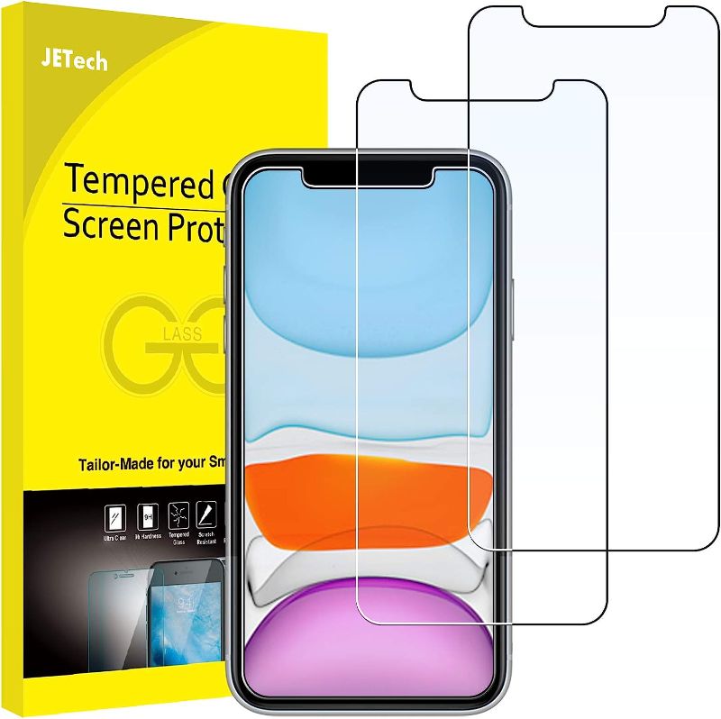 Photo 1 of JETech Screen Protector for iPhone 11 and iPhone XR, 6.1-Inch, Tempered Glass Film, 2-Pack
