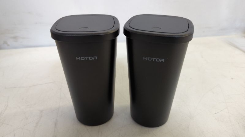 Photo 2 of HOTOR Car Trash Can, Car Trash Cup with 30 Additional Car Trash Bags for Exclusive Using, Multipurpose Trash Can for Car, Office & Home to Meet Various Needs - 2 Packs Black