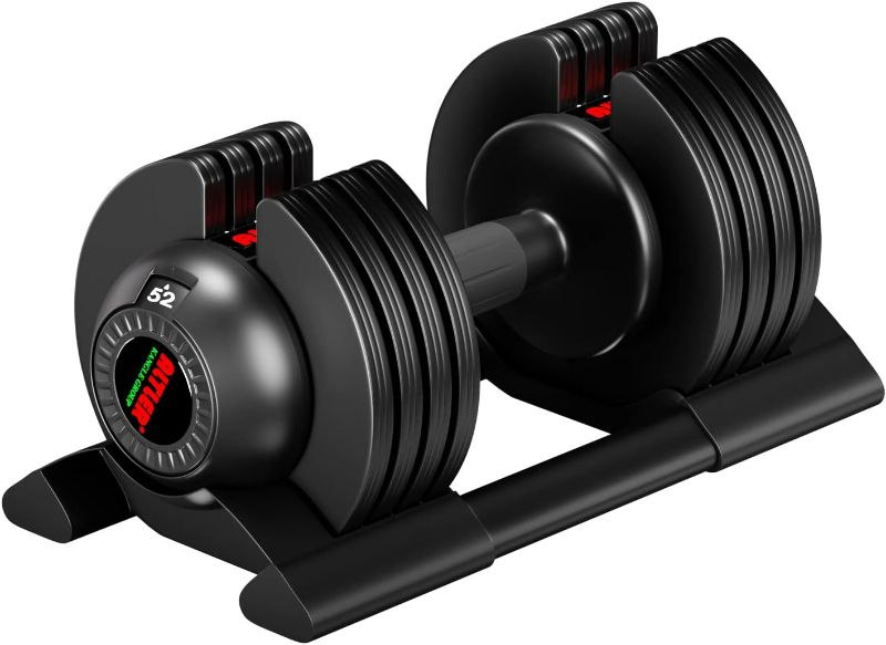 Photo 1 of ALTLER Adjustable Dumbbell, 22lb/25lb/44lb/52lb Single Dumbbell Set with Tray for Workout Strength Training Fitness, Adjustable Weight Dial Dumbbell with Anti-Slip Handle and Weight Plate for Home Exercise
