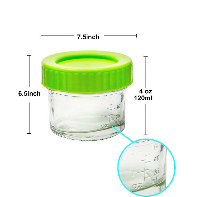 Photo 1 of 37 Ct Youngever Glass Baby Food Storage, 4 Ounce Stackable Baby Food Glass Containers with Airtight Lids, Glass Jars with Lids