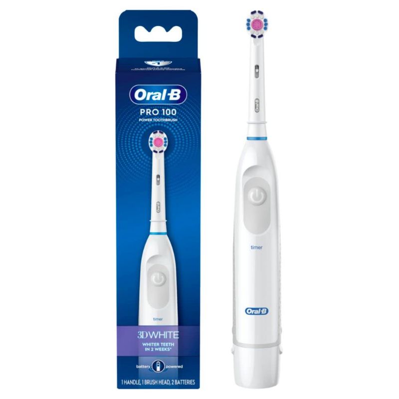 Photo 1 of Oral-B 3D White Brilliance Whitening Battery Power Electric Toothbrush, White NEW! 3D White Brilliance