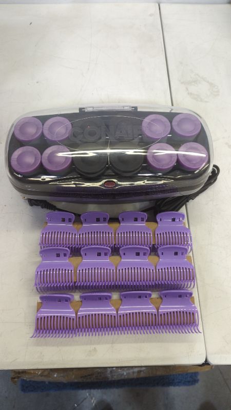 Photo 2 of Conair Jumbo and Super Jumbo Ceramic Hot Rollers, Bonus Super Clips Included (Amazon Exclusive) 1.5" and 1.75" Rollers with Super Clips