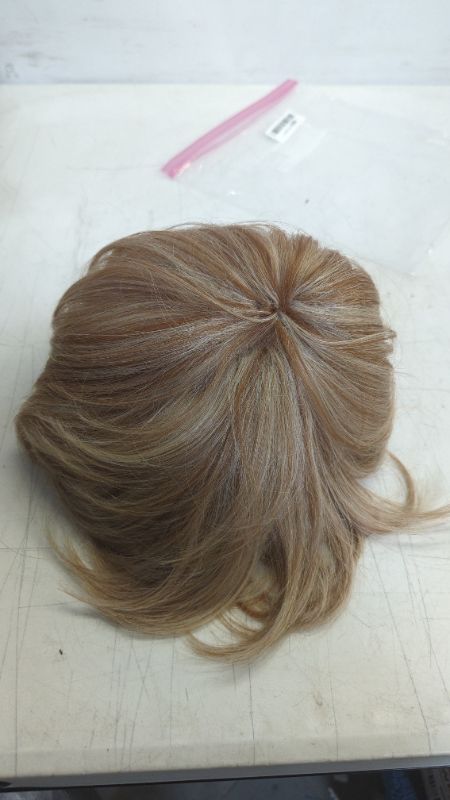 Photo 2 of Light Brown Hair Piece for Men 7# Lace PU Bleached knots Mens Toupee 