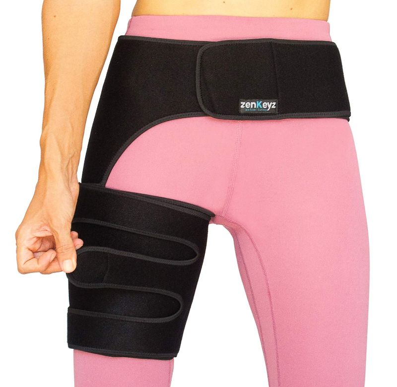 Photo 1 of Copper Compression Hip Brace Sciatica - Groin Wrap for Pain Relief Thigh Compression Sleeve - Support for Hip Flexor Arthritis for Pulled Muscles-Sciatica Nerve Brace Injury for Men and Women (Right Leg)
