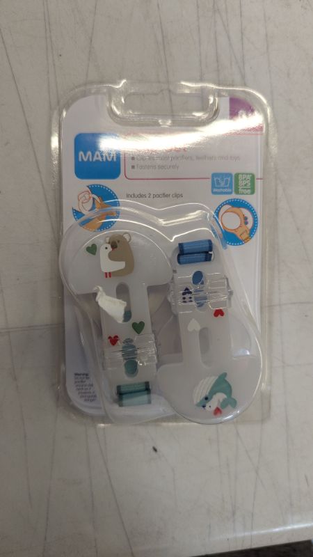 Photo 1 of MAM Love & Affection Mommy Pacifier Clip, All Ages - 2ct Blue