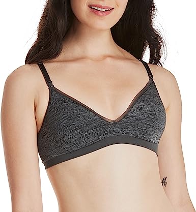 Photo 1 of Hanes Women's Wireless T-shirt Bra, Moisture-Wicking Convertible Smoothing Bra, Full-coverage Small
