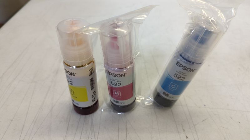 Photo 3 of EPSON T522 EcoTank Ink Ultra-high Capacity Bottle Color Combo Pack (T522520-S) & T522 EcoTank Ink Ultra-high Capacity Bottle Cyan (T522220-S) for Select Epson EcoTank Printers Ink