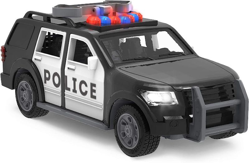 Photo 1 of Driven by Battat – Micro Police SUV – Toy Car with Lights and Sound – Rescue Cars and Toys for Kids Aged 3 and Up, WH1127Z, Blue,red
