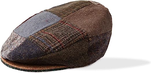 Photo 1 of Donegal Tweed Hat for Men's Irish Patchwork Cap Made in Ireland 100% Wool Medium